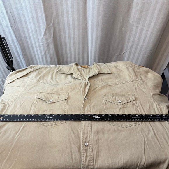 C.E. SCHMIDT Work Wear Shirt Men's Sz XL Beige Pearl Snap Western cotton - Picture 2 of 5